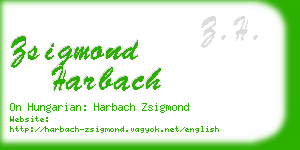 zsigmond harbach business card